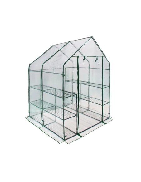 Caseta Invernadero Transparente 143x143x195 cm para Plantas y Jardín