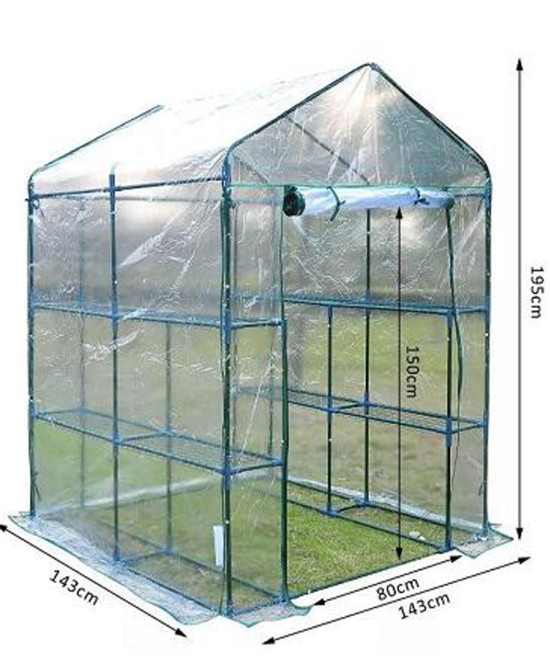 Caseta Invernadero Transparente 143x143x195 cm para Plantas y Jardín