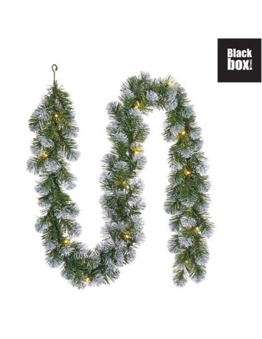 Guirnalda Norton con LEDs 15L Verde Nevado decoración navideña iluminación elegante