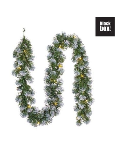 Guirnalda Norton con LEDs 15L Verde Nevado decoración navideña iluminación elegante