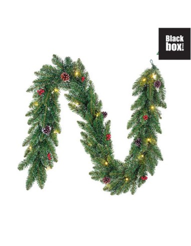 Guirnalda Creston con LEDs 20L Verde para decoración navideña