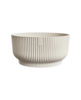Maceta bol 25 cm blanco lino | Elegancia y estilo moderno para plantas