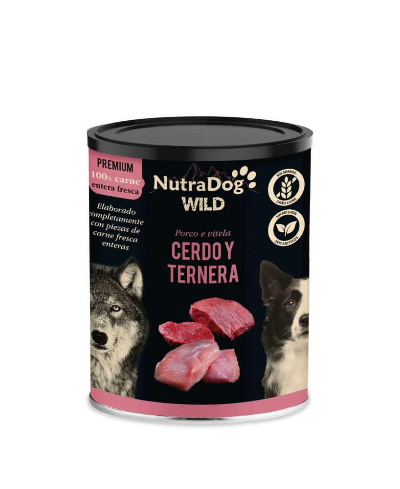 L Cerdo-Ternera Prem Dog 400G Alimento Húmedo Completo para Perros Adultos