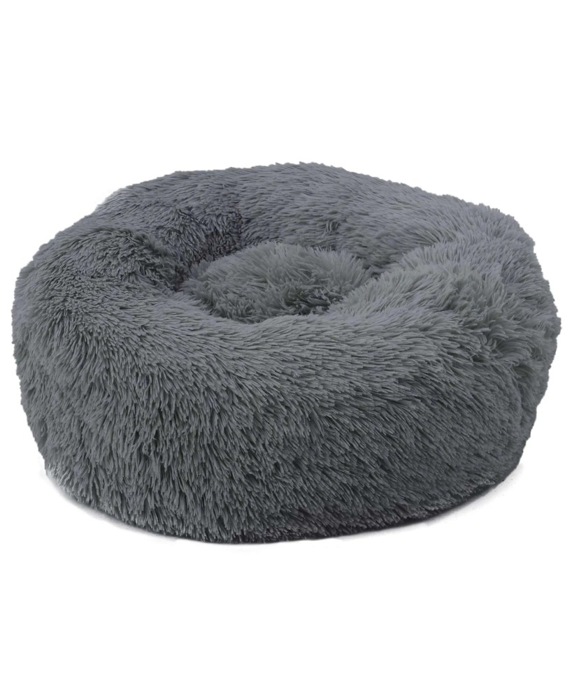 Cuna Fur Redonda Gris 70x70x20 cm para Mascotas Confort y Estilo