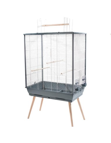 Jaula Neo Jili XL Gri para Pájaros Espaciosa Segura y Moderna