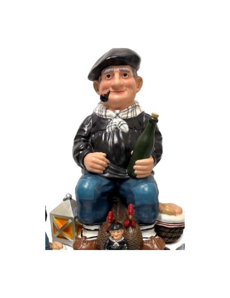 OLENTZERO RESINA 62CM Figura Decorativa Navideña Tradición Vasca