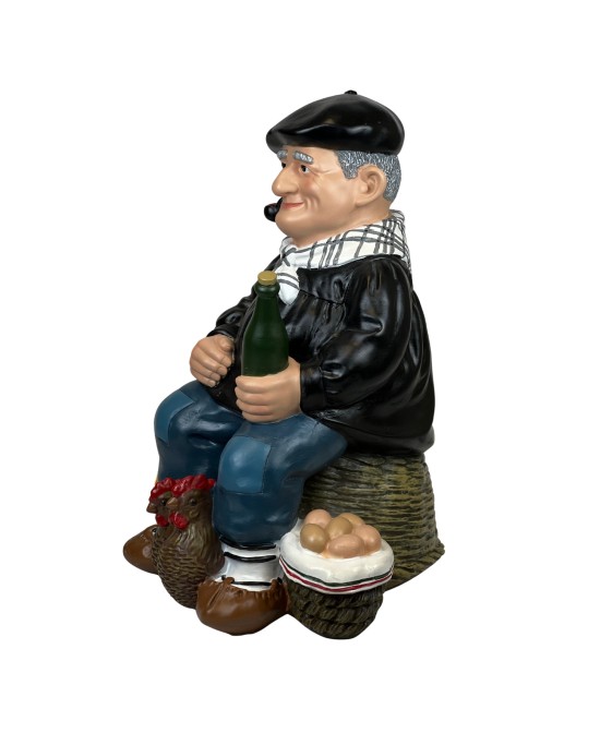 Olentzero Resina 32CM Figura Decorativa Tradicional Vasca para Navidad