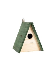 Casa para Aves de Madera Triangular 15x14x18 cm Refugio Natural para Jardín