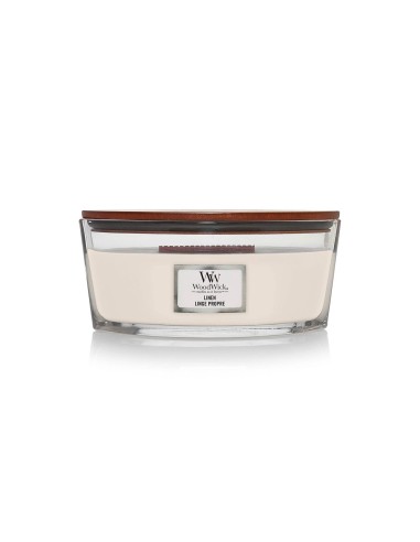 Vela aromática elíptica Linen | Aroma fresco y mecha de madera