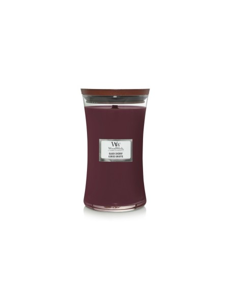 Vela grande WoodWick Black Cherry | Aroma intenso a cereza madura