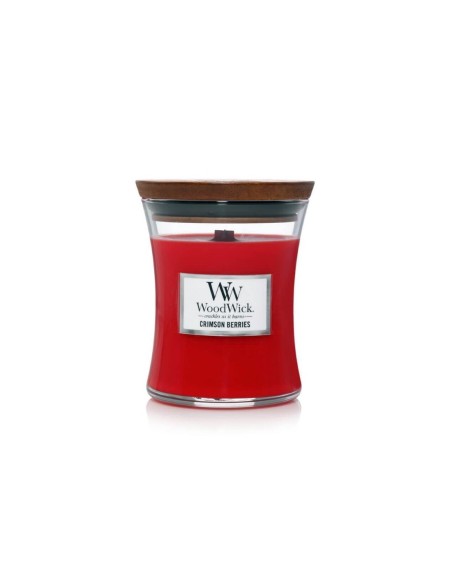 Vela mediana WoodWick Crimson Berries | Aroma afrutado de frutos rojos