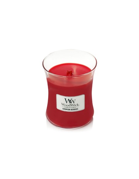 Vela mediana WoodWick Crimson Berries | Aroma afrutado de frutos rojos