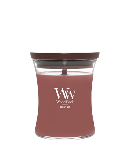 WoodWick Bote Mediano Rouge Oudon Vela Aromática con Mecha de Madera