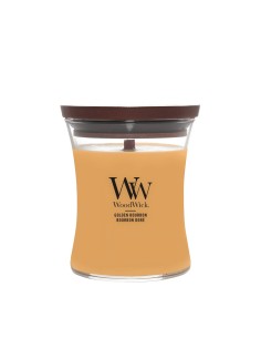 WoodWick Bote Mediano Golden Bourbonon Vela Aromática con Mecha de Madera