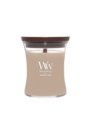 WoodWick Bote Mediano Patchouli Cremeon Vela Aromática con Mecha de Madera