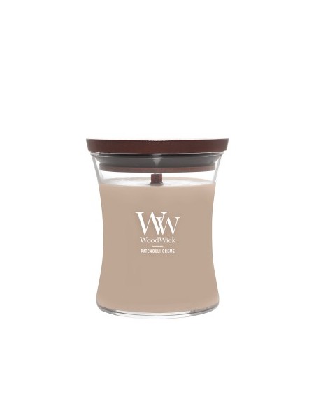 WoodWick Bote Mediano Patchouli Cremeon Vela Aromática con Mecha de Madera