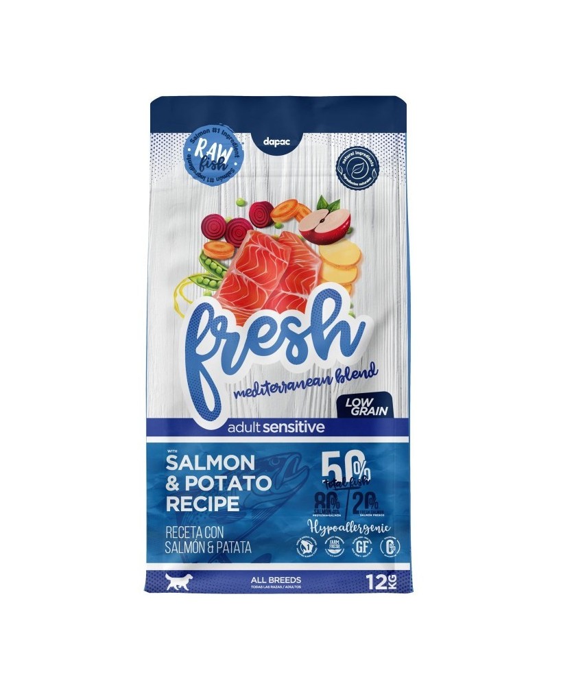 Fresh Mediterranean Blend Adult Sensitive 12KG alimento completo para perros adultos con digestión sensible