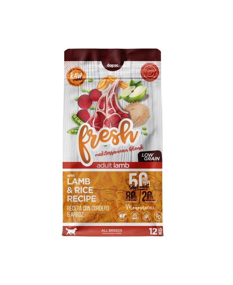 Fresh Mediterranean Blend Adult Lamb 12KG alimento para perros adultos con cordero