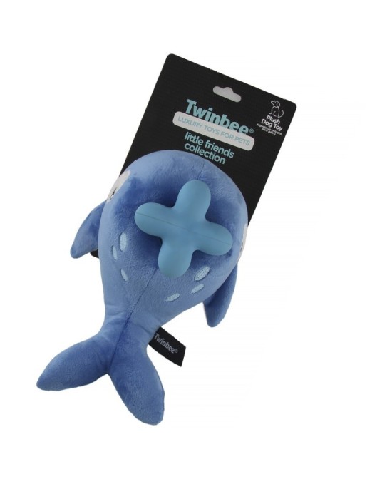 TB Ballena de Peluche con Chorro de Goma Juguete para Perros Activo y Divertido