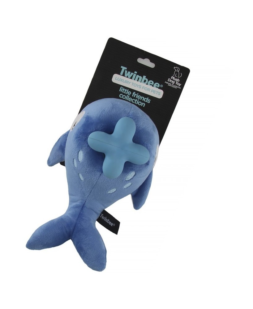TB Ballena de Peluche con Chorro de Goma Juguete para Perros Activo y Divertido