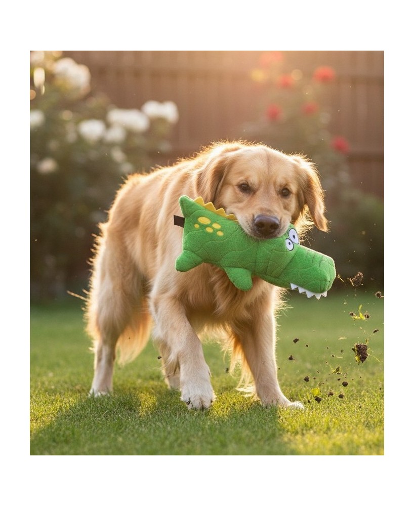 TB Cocodrilo Acolchado Resistente Juguete para Perros Activo y Seguro