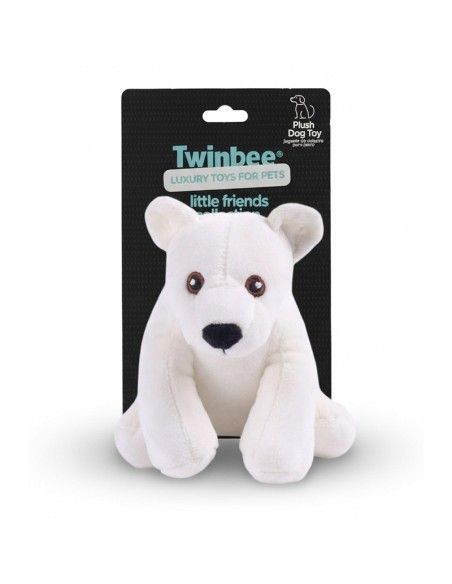 Oso Polar 15CM con Sonido Squeaker Juguete Interactivo para Perros