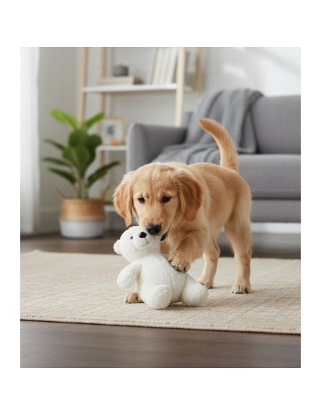 Oso Polar 15CM con Sonido Squeaker Juguete Interactivo para Perros