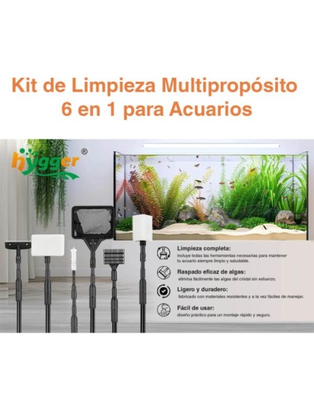 Set Limpieza Hygger Complet para Acuarios Medianos hasta 80 cm