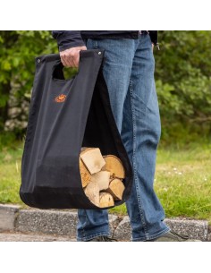 Transportador de Leña Negro Resistente y Práctico para Chimeneas y Estufas 2