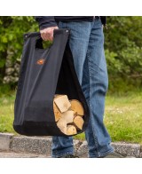 Transportador de Leña Negro Resistente y Práctico para Chimeneas y Estufas