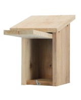 Casa refugio azul para aves de invierno | Protección y decoración exterior