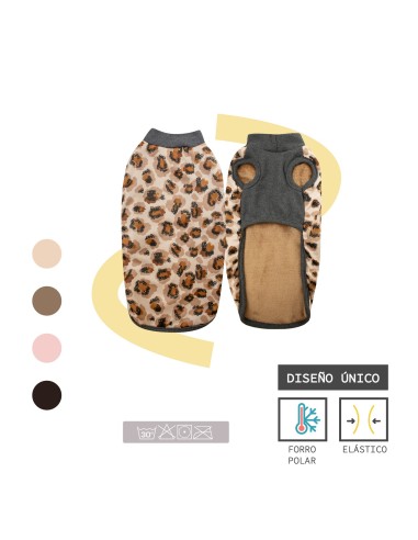 Yagu Moda Abrigo Capa Leopardo T-40 para Perros Medianos Ropa de Invierno