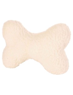 Hueso de peluche acolchado con sonido 20 cm blanco para perros