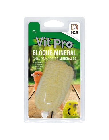 Bloque Mineral Pájaros Maíz 72G Suplemento Nutritivo para Canarios Periquitos y Ninfas