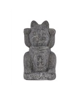 Figura de cerámica Manekineko 12,5x10x22 cm decoración gato de la suerte