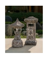 Linterna de cerámica Tachi-Gata 12x14x26 cm estilo japonés