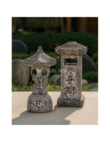 Linterna de cerámica Ranwkei-Gata 11x11x23 cm decoración japonesa