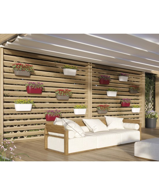 Jardinera Algarve pared 40 cm antracita maceta moderna resistente