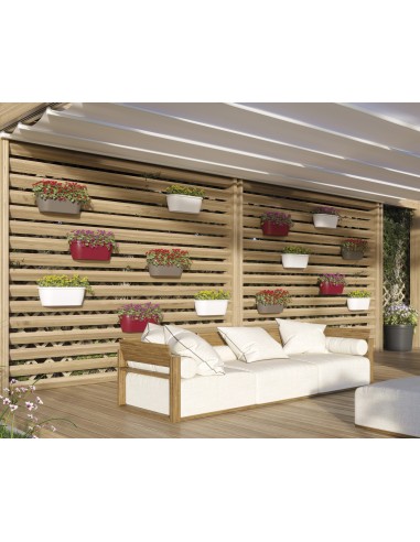 Jardinera Algarve pared 40 cm blanco maceta vertical resistente