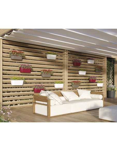 Jardinera Algarve pared 40 cm blanco maceta vertical resistente