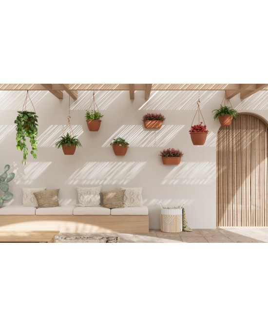 Jardinera Algarve pared 40 cm terracota maceta vertical resistente