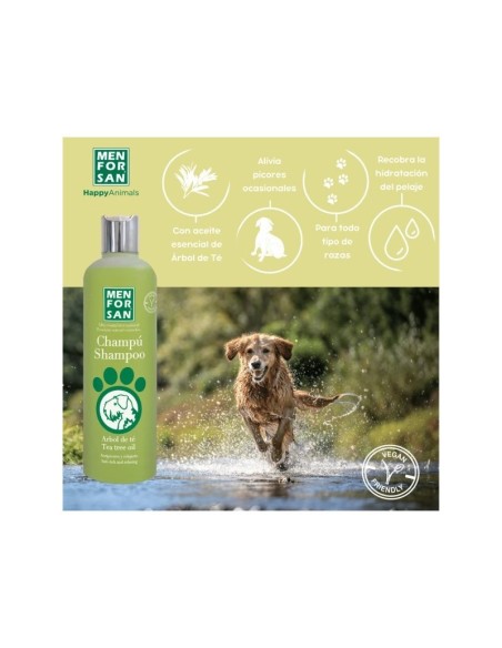 Champú Natural Antipicures Árbol del Té para Perros 1L  Alivia Picor y Cuida la Piel | Endanea Mascotas