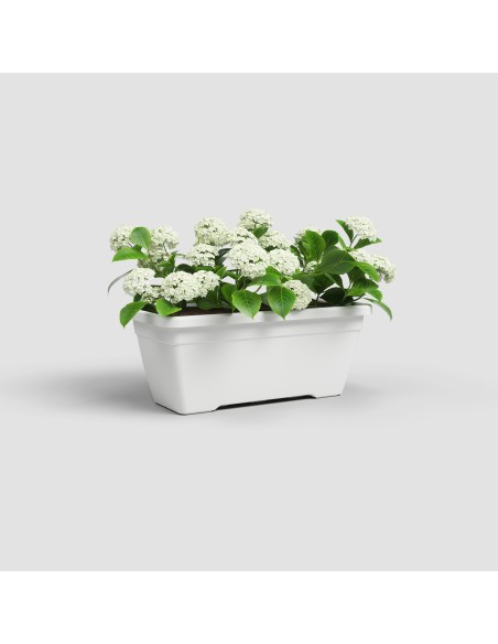 Jardinera Venezia 40cm Blanco - Maceta moderna y resistente para interiores y exteriores