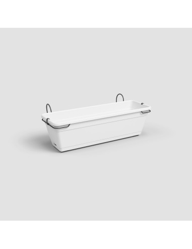 Jardinera Venezia Balcon RA Kit 50 cm Blanco - Maceta Moderna para Balcones y Terrazas
