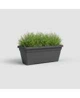 Jardinera Venezia L 80 cm Antracita - Maceta Grande y Moderna para Balcones y Terrazas