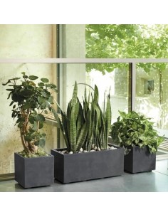 MACETA CUBO MILLENIUM RA 49CM ANTRACITA 2