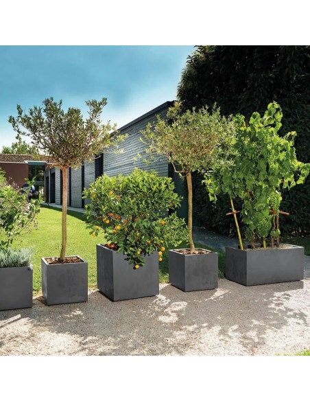 MACETA CUBO MILLENIUM RA 25CM ANTRACITA
