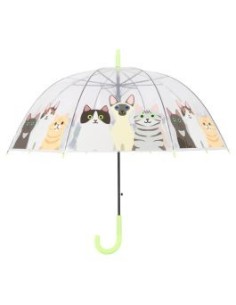 PARAGUAS TRANSPARENTE GATOS