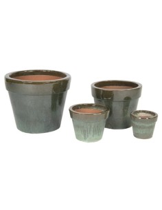 MACETA ESMALTADA VERDE D38H30