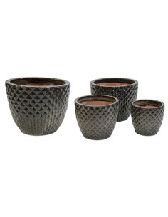 MACETA ESMALTADA FALLING MARRON D38H30